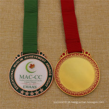 Medalha de metal de escola personalizada com capa de epóxi